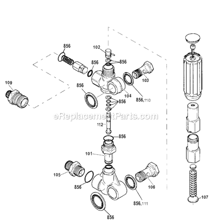 Page B Diagram and Parts List for PCH3031A  Porter Cable Pressure Washer
